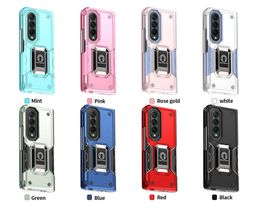 Kickstand Case for Samsung Z Fold 6 Z flip 5 4 3 S24 Ultra S23 S22 Shockproof Metal Phone Cover TPU PC