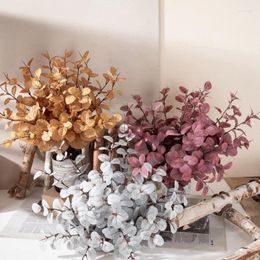 Decorative Flowers Artificial Eucalyptus Forest Apple Leaf Wedding Home Garden Decoration Fake Plant Autumn Branch Plastic Decor