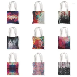 Storage Bags Graffiti Causal Women Handbag Colorful Tote Bag Eco Reusable Shoulder Shopping For Groceries