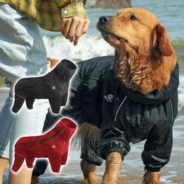 Dog Apparel Winter Raincoat Jumpsuit Waterproof Full Cover Pet Rain Jacket With Reflective Strip Soft For Small Medium Large Outdoor