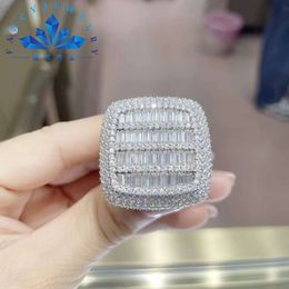 Jewelry Full Moissanite Rings Sterling Sier D VVS Hip Hop Ring Pass Diamond Tester Moissanite Diamond Ring
