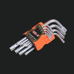 Hot 9 Pcs Plum Star Hex Key Wrench Sets Torx L Shape Repair Tool Set CR-V Steel Torque Spanner Screwdriver Tool Fast Delivery