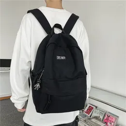 Backpack Fashion Solid Colour Man Canvas Backpacks Simple College Students Teenage Girls High Quality Schoolbag Travel Laptop Bag