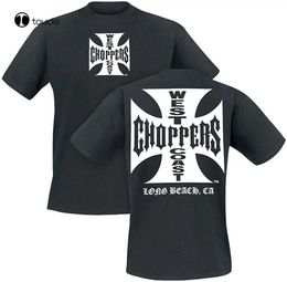 Men's T-Shirts West Coast Iron Cross Chopper T-shirt Black Fashion Mens Tee T-shirt Q240521