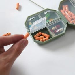 Mini Portable Pill Organiser 6 Grid Compartment Travel Pillbox Nordic Style Dispenser Medicine Boxes Dispensing Medical Kit