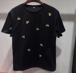 2019 Summer New brand designer mens designer t shirts Many small bees embroidery casual Short Sleeve T Shirts casual Tee Shirts cl1475298