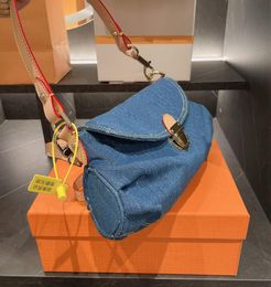 High quality Shoulder Bag women039s handbag Evening Bags fashion with tannin denim color changing leather fabric underarm bag D1982355