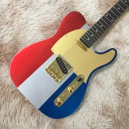 TL-Electric Guitar 3 COLORE White/Red/Blue Bone Nut Maple Top Body F/S