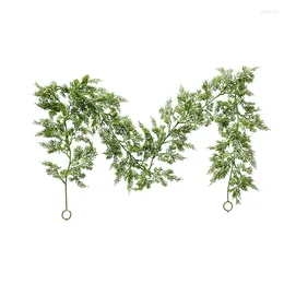 Decorative Flowers 1PC Artificial Green Plants Pine Needle Cane Christmas Hanging Vine Year Xmas Tree Ornament Garland Wreaths 2024