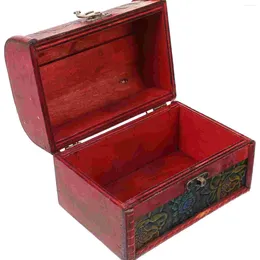 Jewellery Pouches Wooden Storage Box Treasure Chest Boxes Holder Trinket Case Accessories