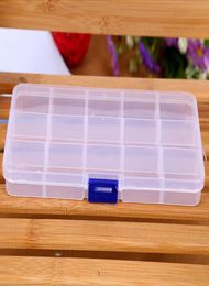 1739823CM 15 Compartment Plastic Clear Storage Box Small Boxes for Jewellery Earrings Toys Container Organizer1769028