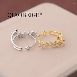 Cluster Rings QIAOBEIGE DIY 925 Stering Silver Fresh Pearl Ring Empty Holder Gift For Women Jewellery Components Wholesale And Retails