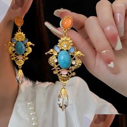 Dangle & Chandelier Earrings Vintage Statement Fashion Resin Crystal Baroque Style Drop For Delivery Jewellery Dhxmv