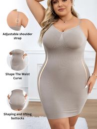 Women's Shapers Seamless High-elastic Body-shaping Dress Adjustable Shoulder Strap Belly-tucking Base Skirt Lining