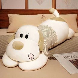 Plush Dolls 110cm New Soft Body Couple Striped T-shirt Big Dog Doll Stuffed Animal Home Decor Sofa Pillow Children Girl Holiday Gift Toys H240521 KRNX