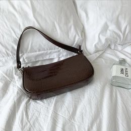 Bag 2024 Fashion High Sense Design Retro Armpit French Stick Crocodile Pattern Handbag Lady's Foreign Style
