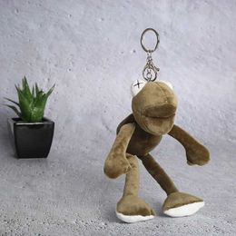 Keychains Lanyards Long Legged Frog Plush Doll Pendant Bag Pendant Plush Toy Keychain Cute Plush Keychain Q240521