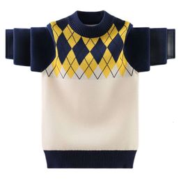 Çocuk Sweaters Boys kalınlaştırıcı kazak kaliteli kıyafetler çocuklar dip gömlek genç süveter örme üstleri balıkçı dış giyim l2405