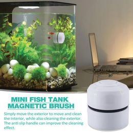 Magnetic Aquarium Cleaning Brush Scratch-Free Glass Cleaner Algae Scraper Magnet Cleaner Fish Tank Cleaner Mini For Tank