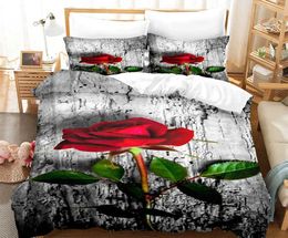 Bedding sets Red Rose Leopard Set Luxury Comforter case Couple Wedding Twin Queen King Size Romantic Duvet Cover H240521 KRTD