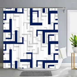 Shower Curtains Geometric Curtain Simple Modern Decorative Polyester Fabric Machine Washable Hanging Bathroom Decor