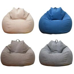 Large Small Lazy Sofa Cover Chairs Without Filler Linen Cloth Lounger Seat Removable Bean Bag Pouf Puff Couch For Living Room 240522