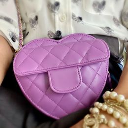 Designer classic flap saddle clutch heart Bags Luxury half moon handbag purse tote Shoulder leather bag womens mens fashion Calfskin quilted Crossbody evening bags