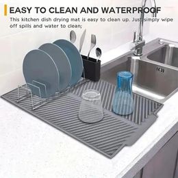 Kitchen Faucets Food-Grade Silica Gel Philtre Mat Sink Drain Rack Dishes Fruits And Vegetables Drying High Temperature Insulati