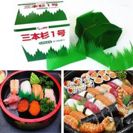 Decorative Flowers 1000pcs /Box Green Leaf Japanese Food Sushi Decoration Leaves Grass Creative Plastic Sashimi Decor Tools