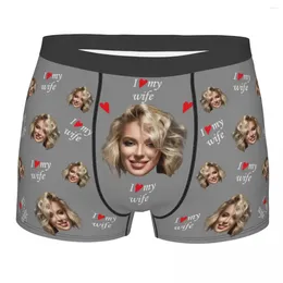 Underpants I Love Valentine's Day Gift Boxes For Him Personalize Face Men Boxer/Socks Underwear Custom Unisex Socks With Texts