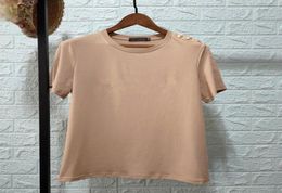 Oversized T Shirt Women Tee Shirt Short Sleeve Woman TShirts Gold Button Harajuku Tops Cotton Summer Clothes Plus Size Fashion1623411