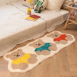 Carpets Cartoon Bear Rug For Kids Fluffy Rugs Bedroom Girl Floor Mats Plush Anti-slip Irregular Bedside Mat Cute
