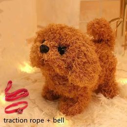 Plush Dolls Walking and barking tail wagging plush baby toy dog interactive electronic pet dog Montessori childrens toy H240521 MYG1