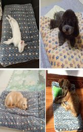 Cat Beds Furniture Thickened Pet Soft Fleece Pad Blanket Bed Mat For Puppy Dog Sofa Cushion Home Washable Rug Warm Supplies SM1747001