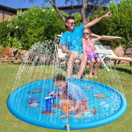 Childrens game spray mat 100/170cm beach inflatable water slide mat outdoor game toys lawn swimming pool mat childrens toys 240520