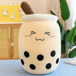 Plush Dolls 50/70cm Giant Bubble Tea Plush Tea Soft Cow Milk Tea Boba Pillow Pelu Cut Ice Juice Drink Bottle Decorative Gifts H240521 XUJD