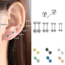 1Pair Steel Stud Earring Small Ball Screws Earrings Ear Bone Nail Lip Piercing Body Jewellery 240511