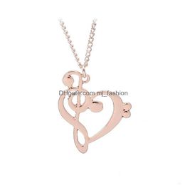 Pendant Necklaces New Arrivals Arrival Jewellery Locket Crystal Pendants Love Musical Note Chain Necklace For Women Drop Delivery Dh7Dp