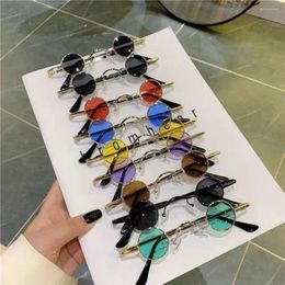 Sunglasses UV400 Small Round Candy Color Punk Sun Glasses Metal Frame Mini Party Favors Hip Hop Shades