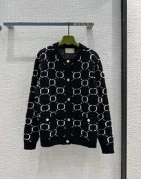 2024ss early spring new black and white color jacquard knit cardigan low-key classic casual versatile