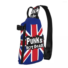 Backpack UK Flag Punks Not Dead Chest Bags Men Music Cycling Shoulder Bag Stylish Designer Small Phone Workout Sling