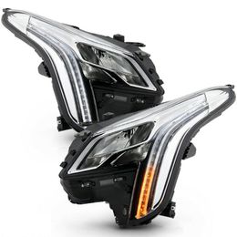 FULL LED Projector Strip DRL Headlight Front Lamp Pair For 18-19 Cadillac XTS