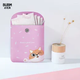 Storage Bags BUBM Fashion Girl Sanitary Napkin Pouch Waterproof PU Nursing Pad Tampon Bag Household Sanitation Organiser Kit Purse