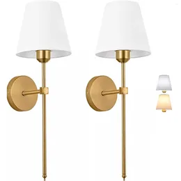 Wall Lamps Modern American Led Lamp For Decor Bathroom Mirror Light Bedroom Corridor Stairs Cloth Lampshade Sconce Room