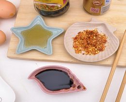 Wheat Straw Seasoning Dish Conch Shell Starfish Sauces Plate Snacks Dish Storage Trays Plate Saucer Food Container 100pcs8382099