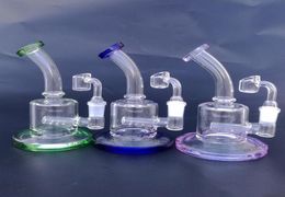 6 Inch Mini Bong Small Dab Rigs Inline Percolator Water Pipe Coloured Thick Bong with 4mm Quartz Banger2209589