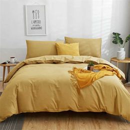 Bedding sets Solid Colour Thickening Set Duvet Cover Soft 3pcs Bed Sheet Queen King Size Comforter Sets for Home H240531