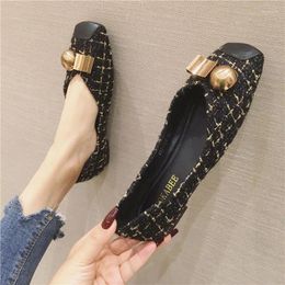 Casual Shoes Big Size Women Flats Fashion Ballerina Woman Loafers Square Toe Slip On Flat Zapatos Mujer 45