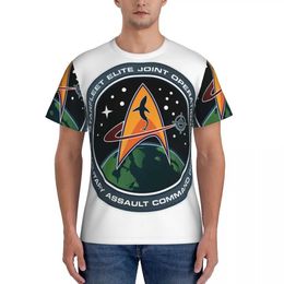 Men's T-Shirts Star Treks Starfleet themed design mens tight fitting sports T-shirt gym sports shirt Q240521