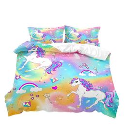 Bedding sets Woodland Animal Duvet Cover Full Size Baby Girls Boys Kids BeddingCartoon Forest Animals Comforter Quilt 2 Sham H240521 83OE